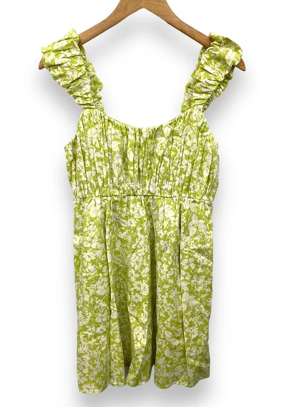 Dress Casual Midi By Abercrombie And Fitch In Green & White, Size: L