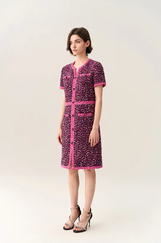 Fuchsia Lady Tweed Dress