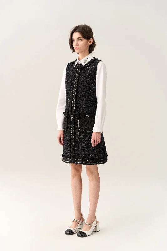 Lurex Sleeveless Tweed Dress