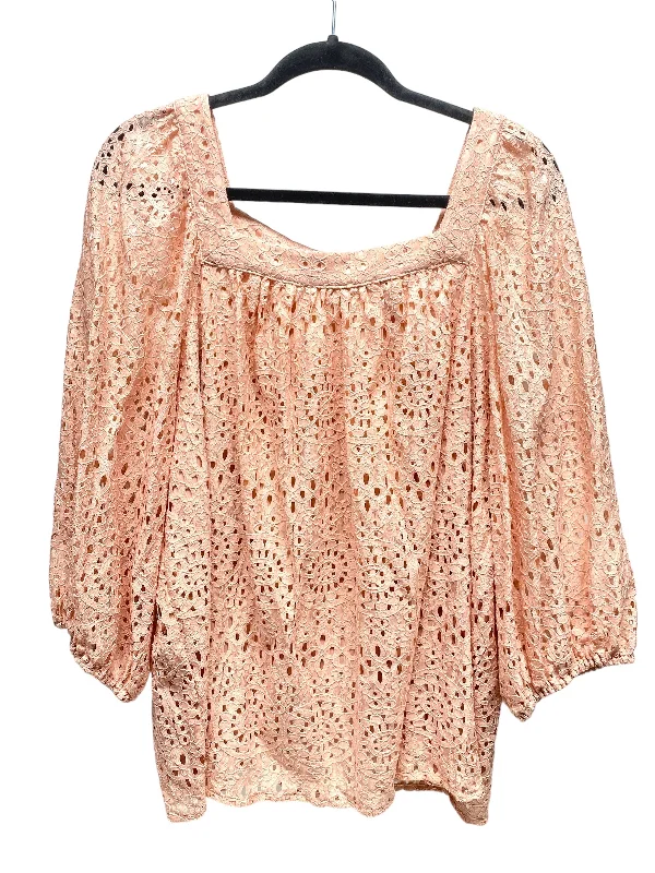 Top 3/4 Sleeve By Lc Lauren Conrad In Pink, Size: Xxl