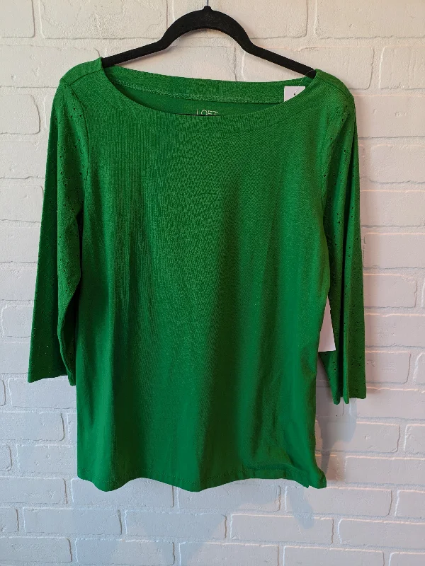 Top 3/4 Sleeve By Loft In Green, Size: L