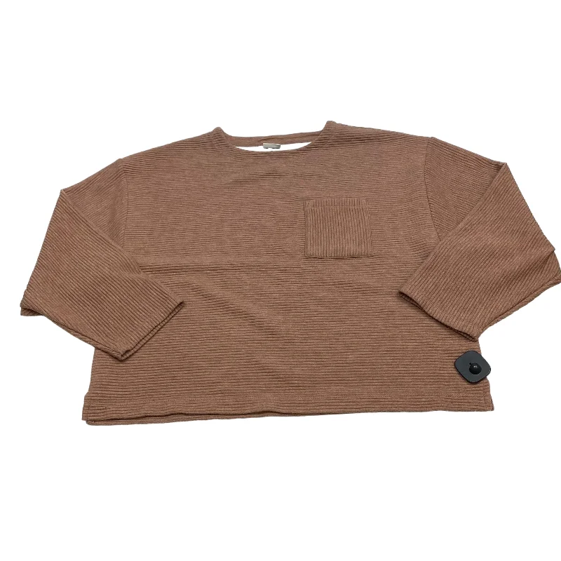 Top Long Sleeve By A New Day In Brown, Size: M