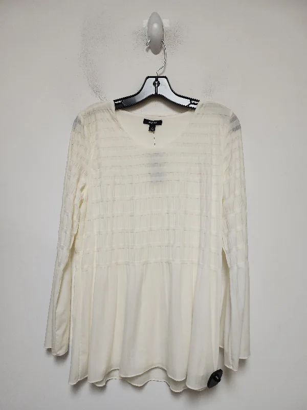 Top Long Sleeve By Alfani In Cream, Size: M