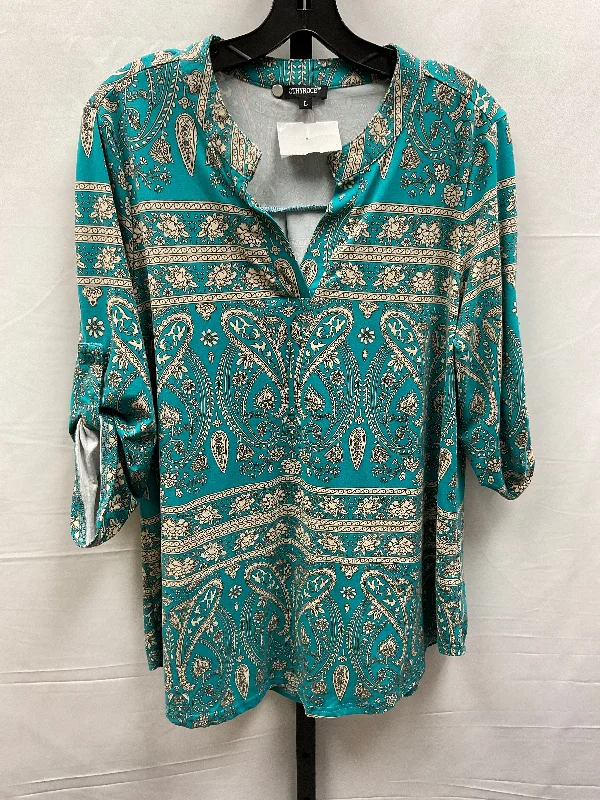 Top Long Sleeve By Clothes Mentor In Paisley Print, Size: L