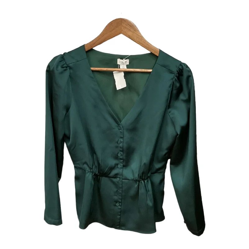 Top Long Sleeve By J. Crew In Green, Size: S