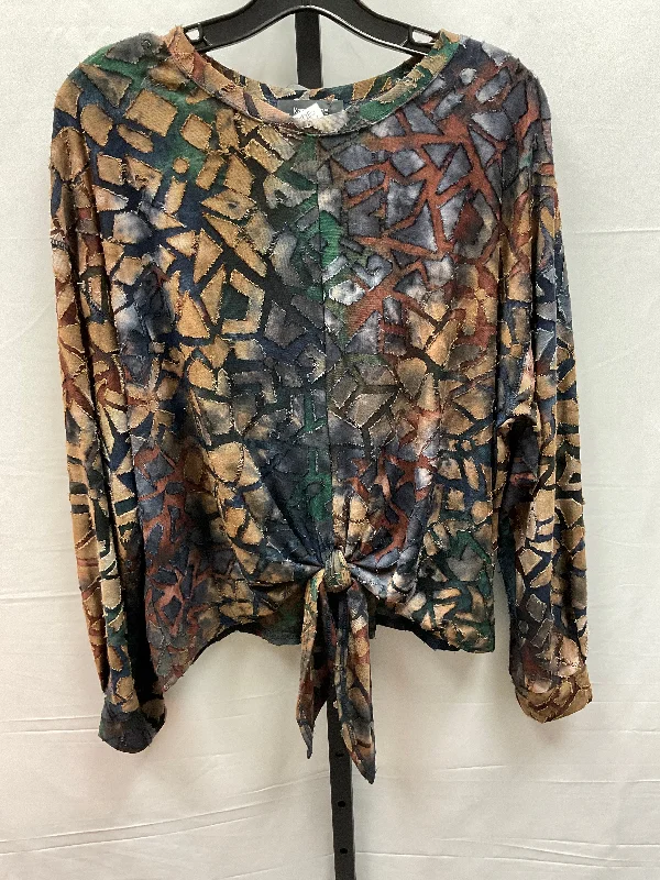 Top Long Sleeve By Karen Kane In Multi-colored, Size: L