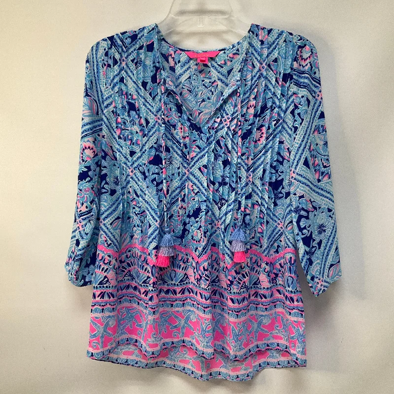 Top Long Sleeve By Lilly Pulitzer In Blue, Size: Xs