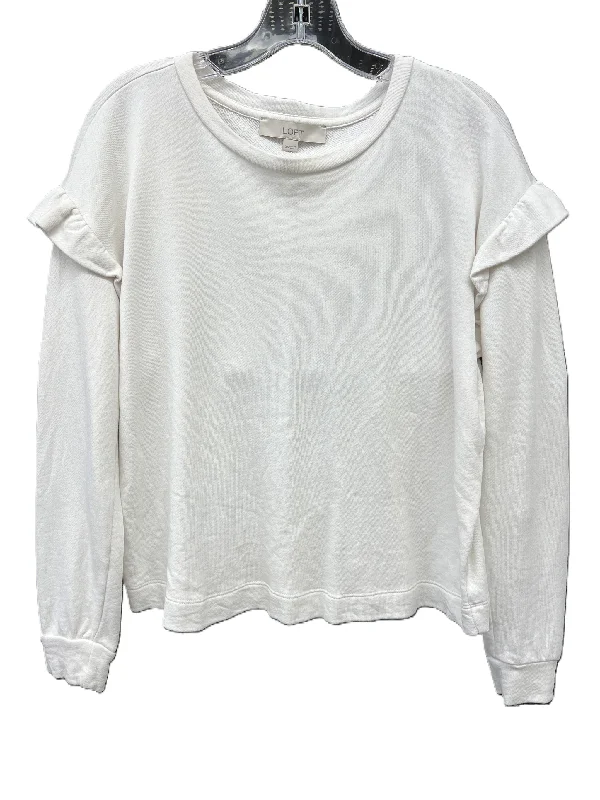 Top Long Sleeve By Loft In Cream, Size: Xs