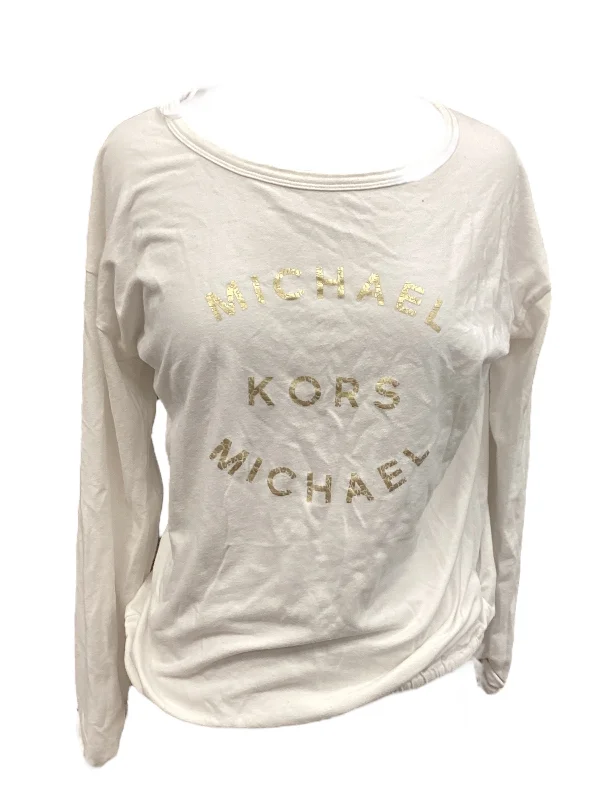 Top Long Sleeve By Michael Kors In White, Size: S