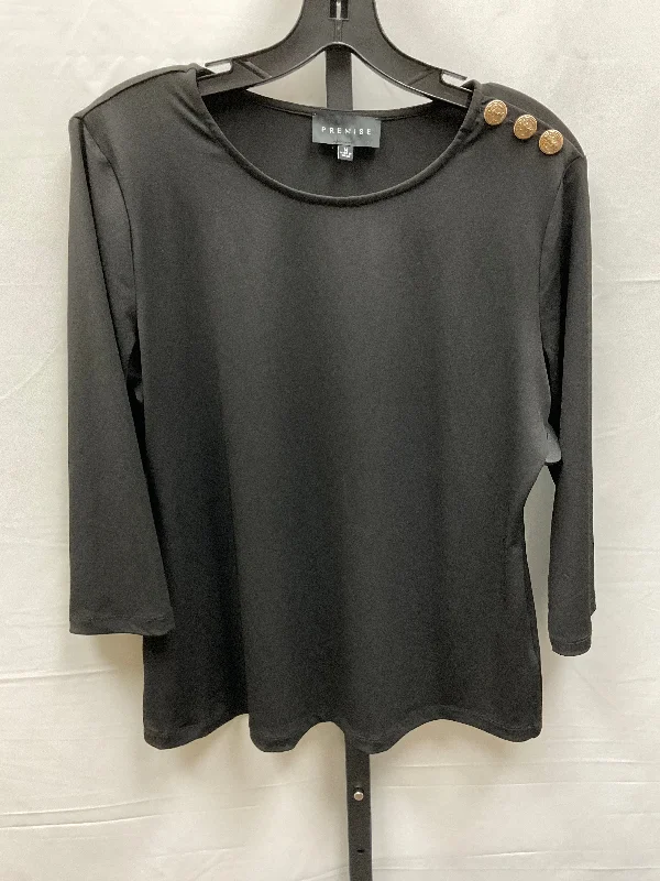 Top Long Sleeve By Premise In Black, Size: M