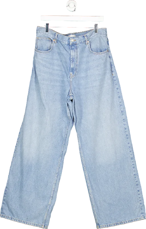 Topshop Blue High Waist Straight Leg Jeans UK 14