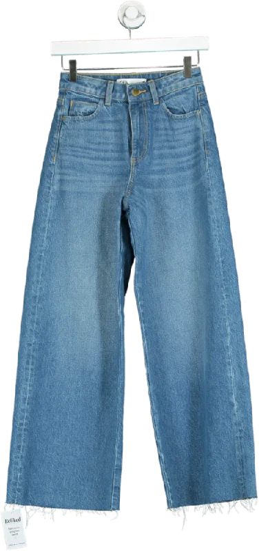 Zara Blue High-Waist Wide Leg Jeans UK 6