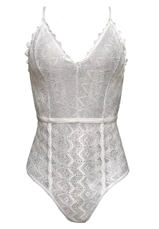 Berlin Geometric Lace Lined Bodysuit