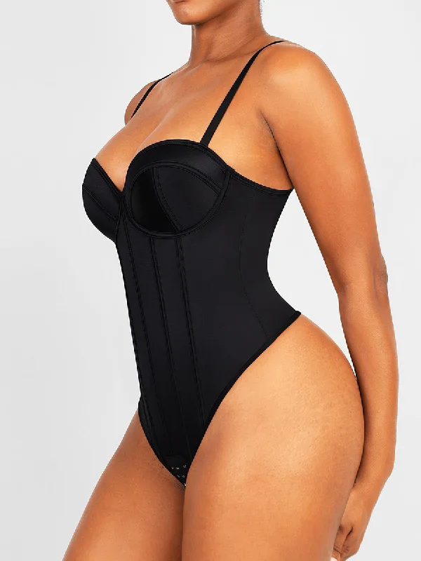 Amelia Corset Bodysuit - Black