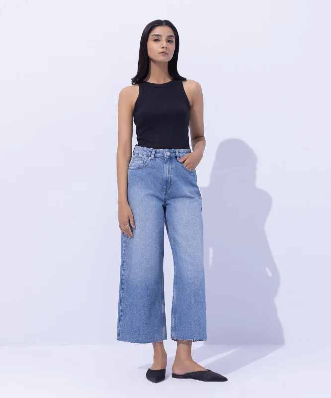 Cropped Wide Leg Jeans