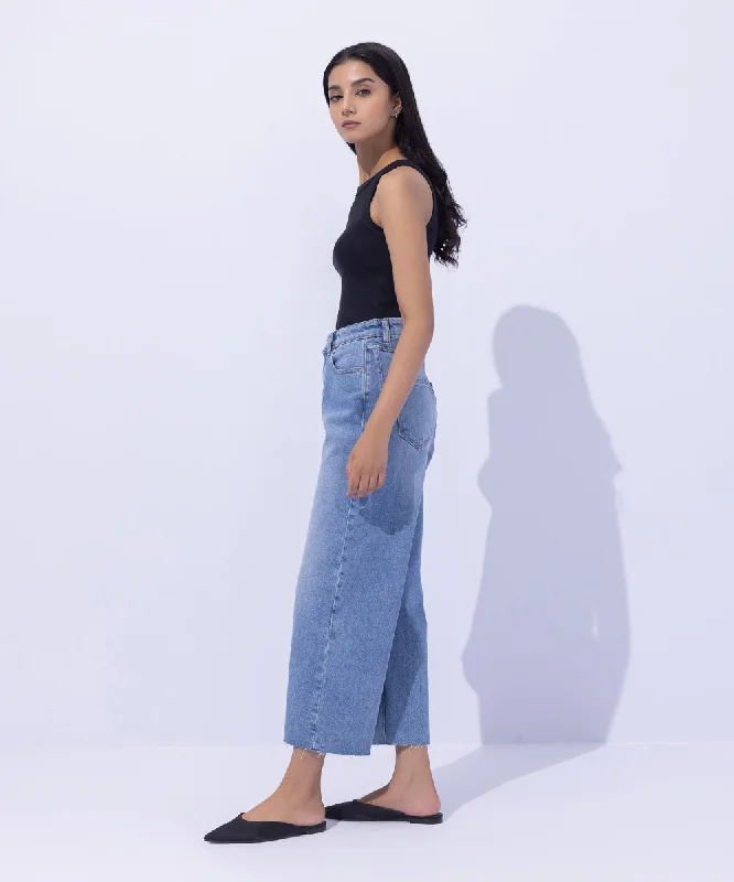 Cropped Wide Leg Jeans