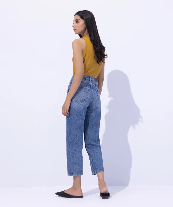 Straight-Fit Ankle Length Jeans