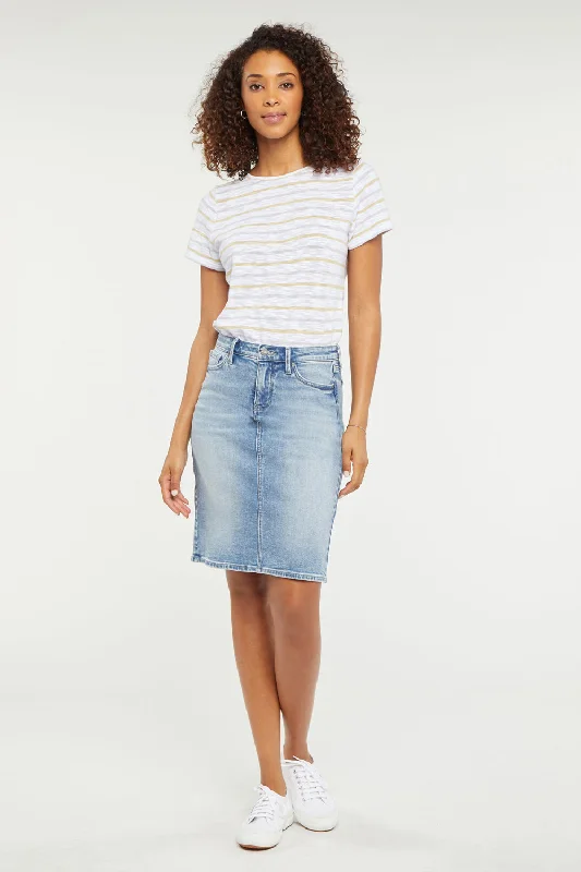 5 Pocket Jean Skirt In Petite - Quinta