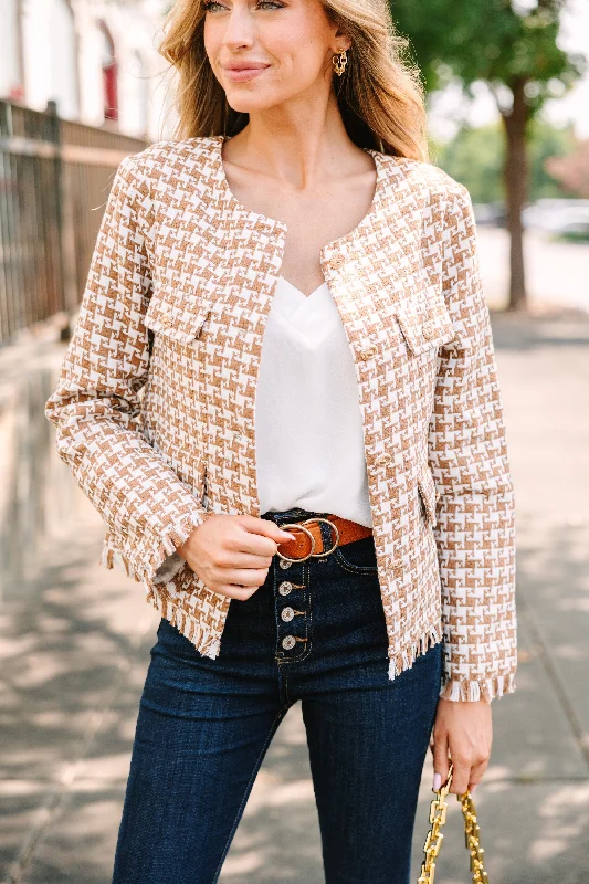 Always In Control Brown Houndstooth Jacket