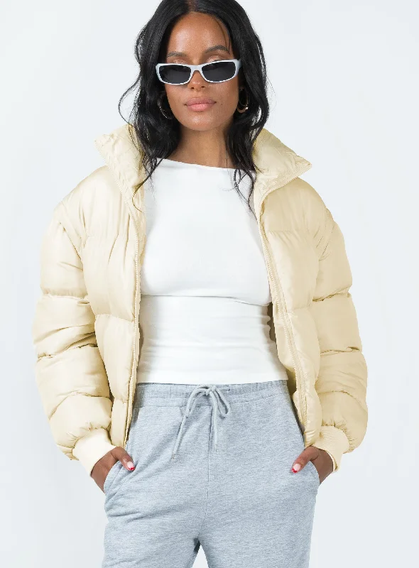 Blythe Puffer Jacket Beige