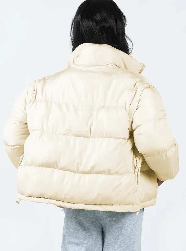 Blythe Puffer Jacket Beige