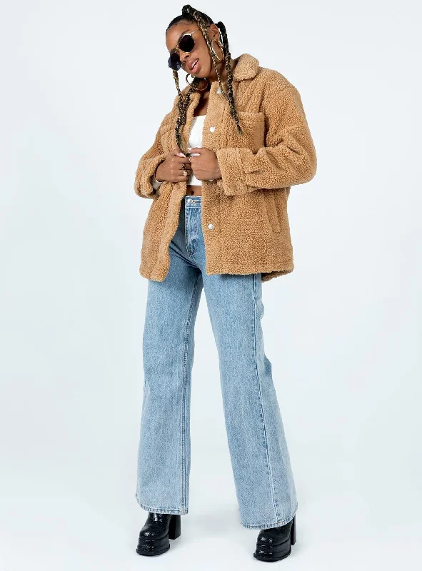 Caitii Teddy Jacket Camel