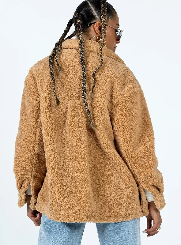 Caitii Teddy Jacket Camel