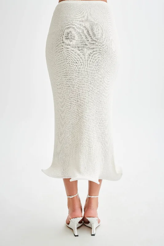 Gigi Knit Midi Skirt - Ivory