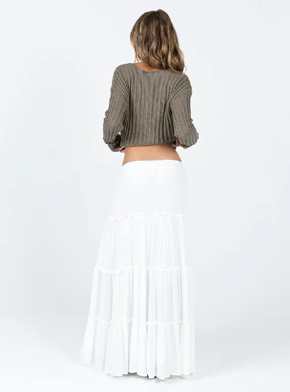 Miriah Maxi Skirt White Low Impact