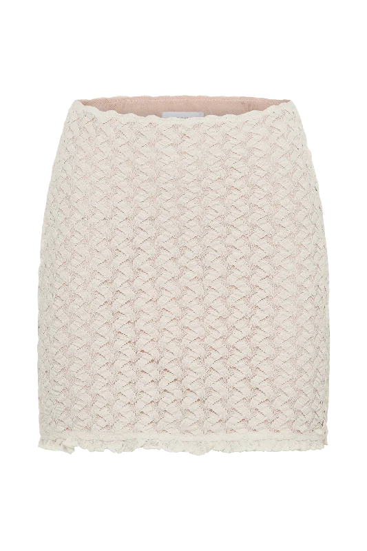 Morgan Mesh And Lace Mini Skirt - Ivory