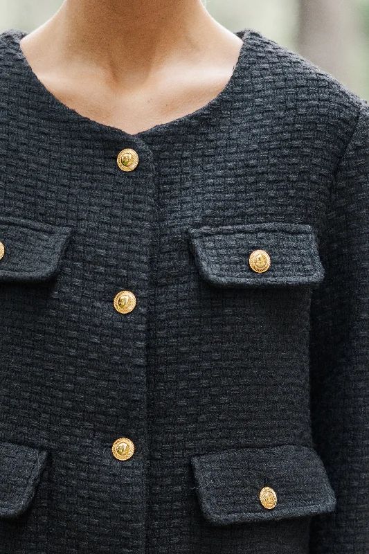 Next Level Black Tweed Jacket