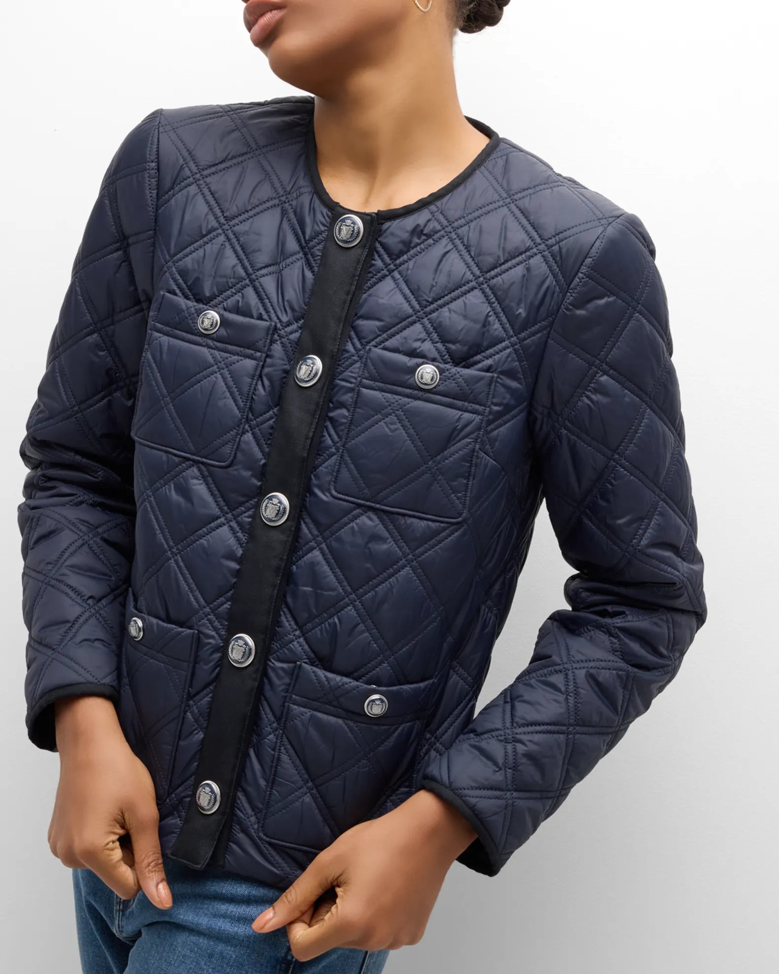 Shalia Quilted Jacket - Navy