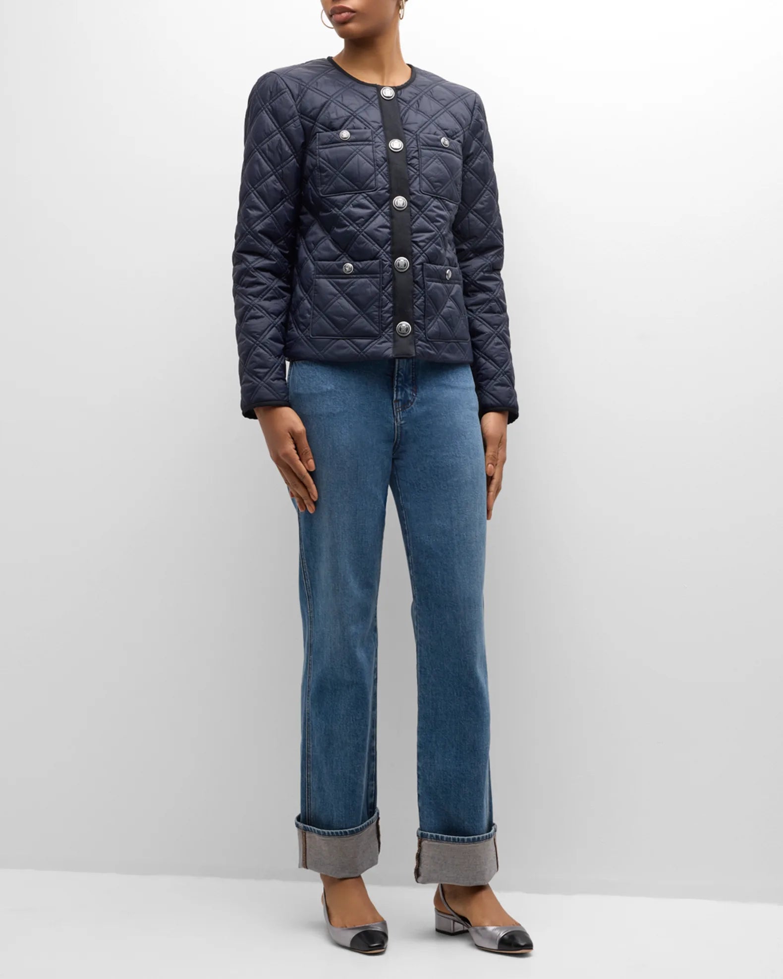 Shalia Quilted Jacket - Navy