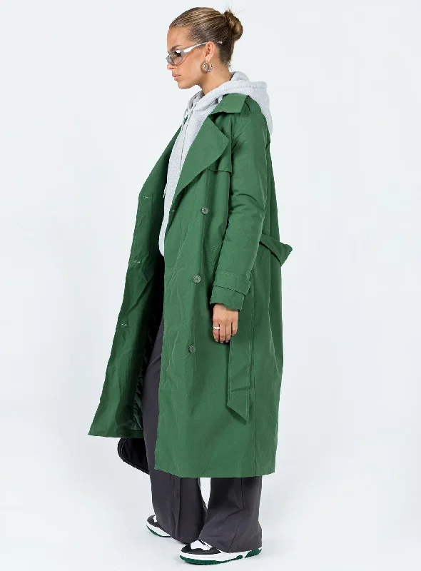 The Clarke Trench Coat Green