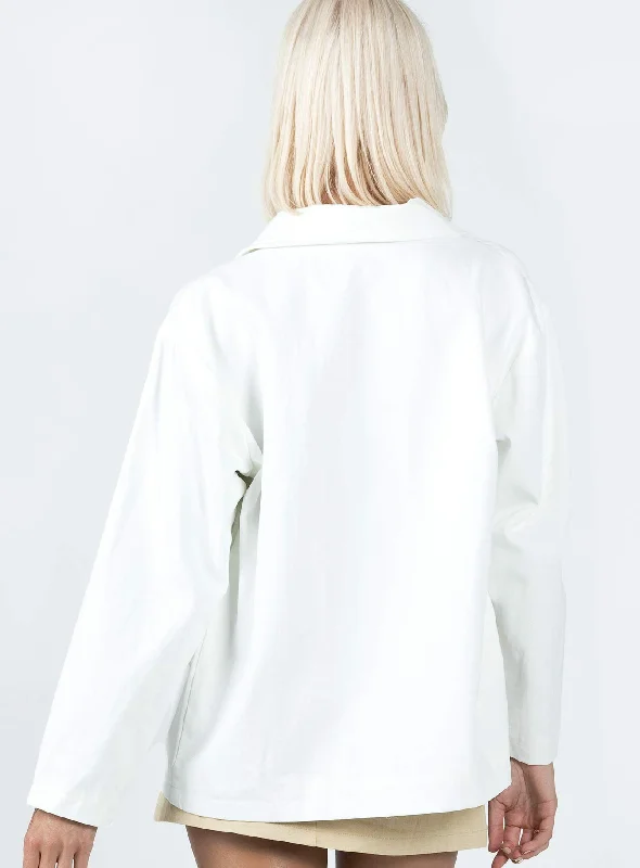 Yasemin Zip Up Jacket White