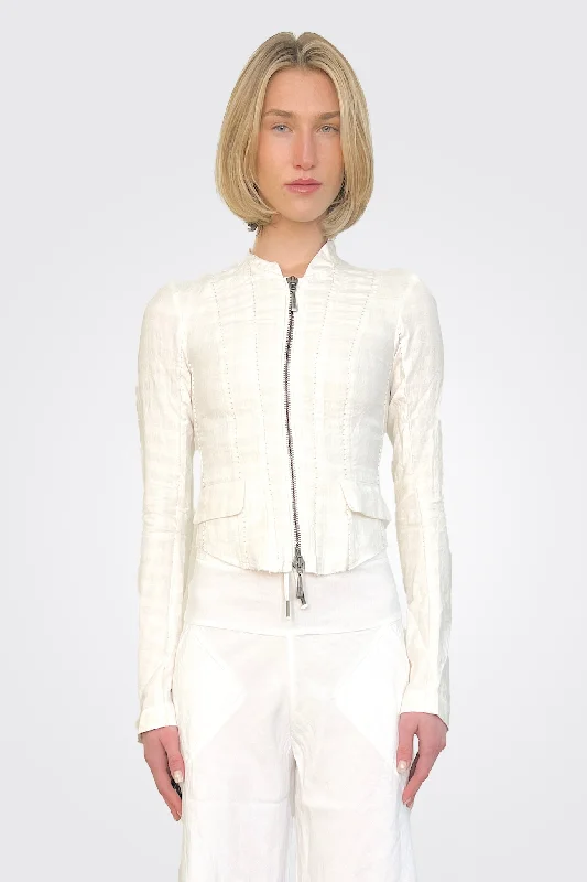 Zip Bar Jacket - Chalk