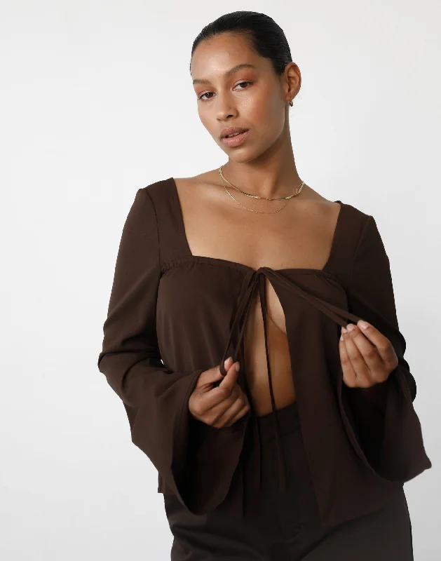 Aria Long Sleeve Top (Cocoa)