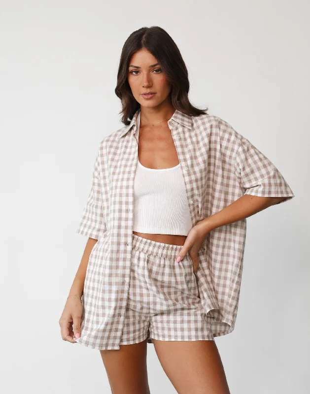 Camila Shirt (Beige Gingham)