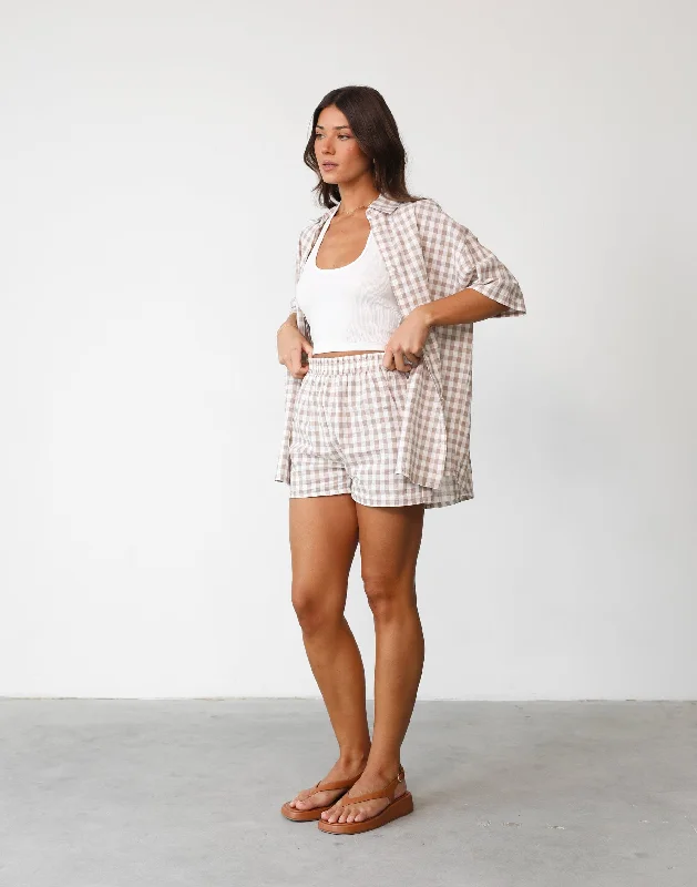 Camila Shirt (Beige Gingham)