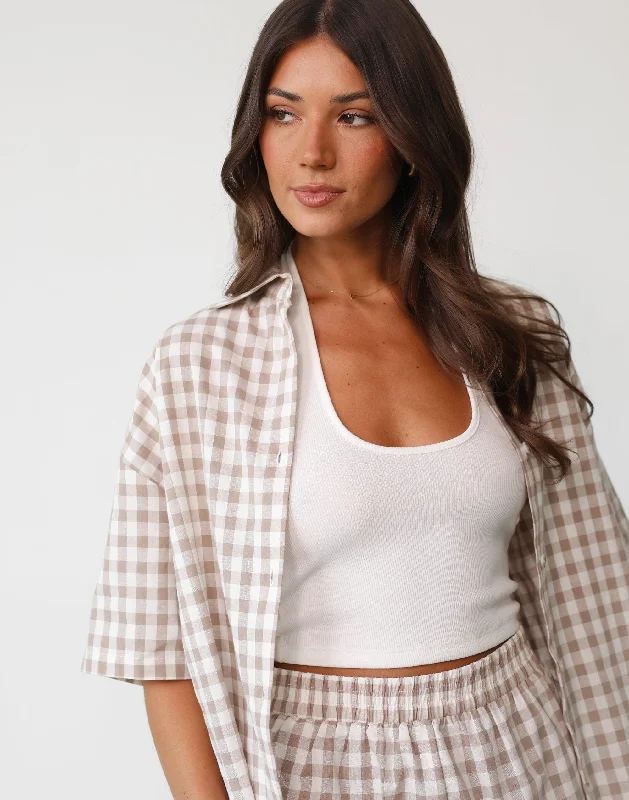 Camila Shirt (Beige Gingham)