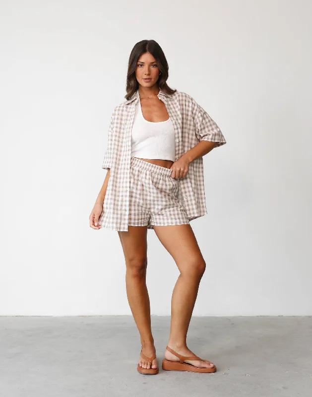 Camila Shirt (Beige Gingham)