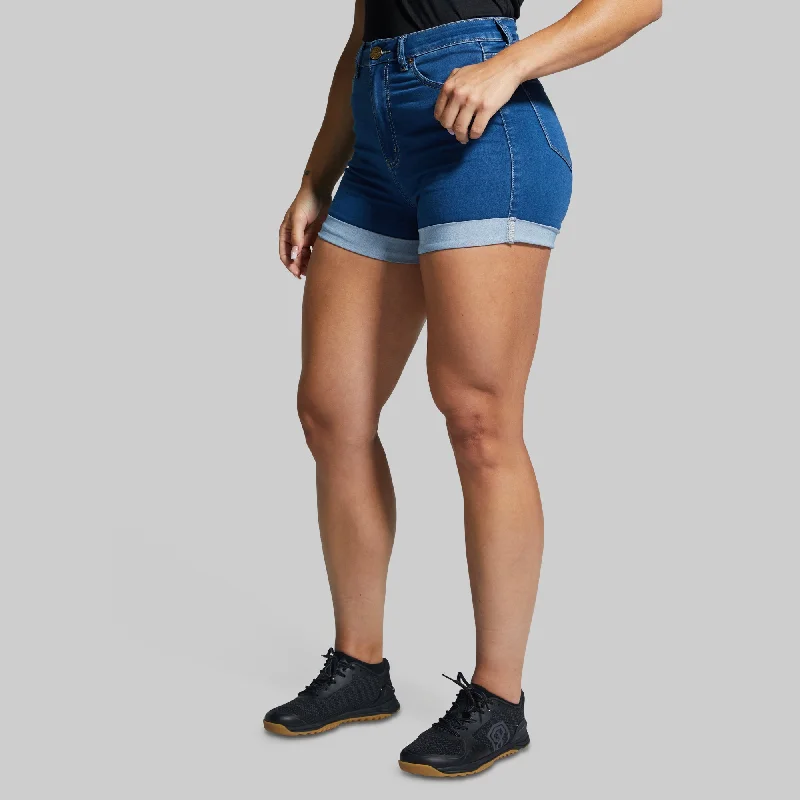 FLEX Stretchy Mom Jean Short (Mid Wash)