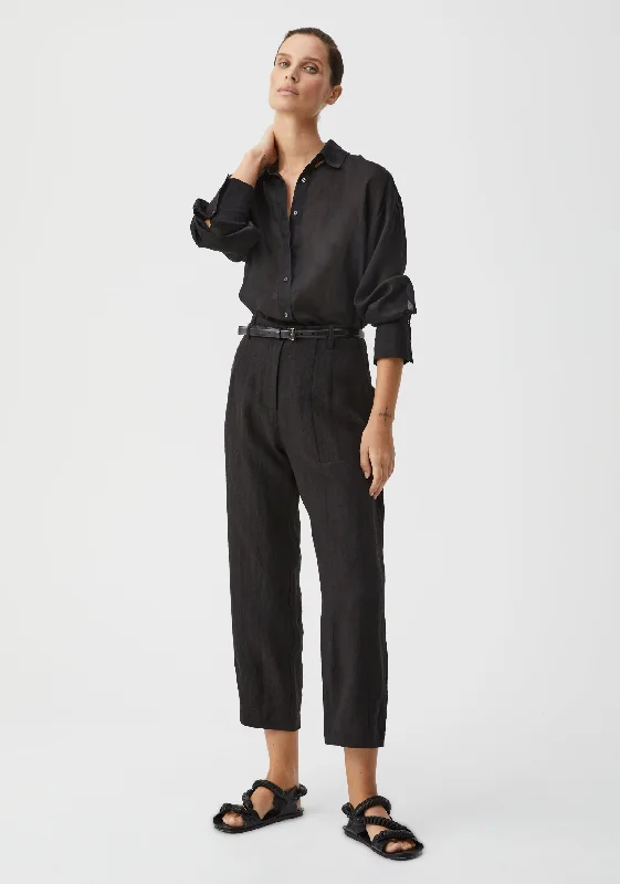 Henley Linen Pant_Black