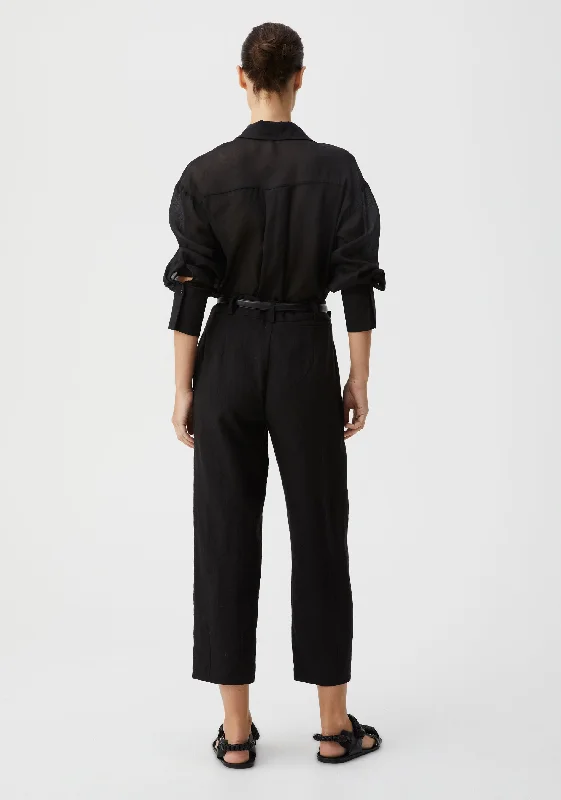 Henley Linen Pant_Black