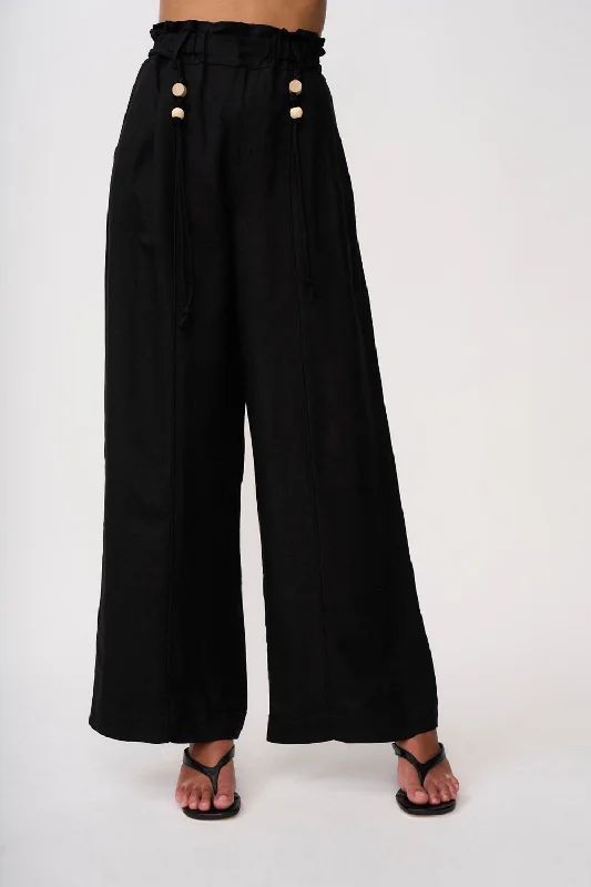 Malaya Linen Pant- Black