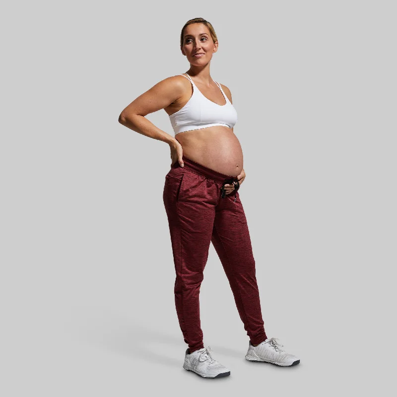 Maternity Rest Day Athleisure Jogger (Maroon)