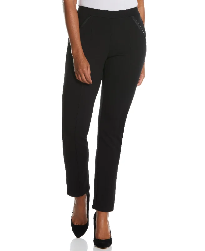 Ponte Knit Slim Leg Pant - Comfort Fit