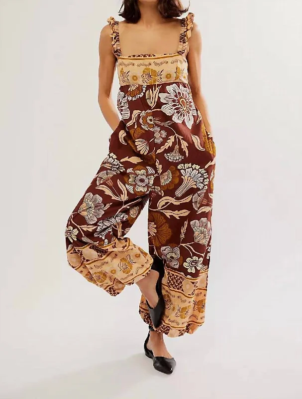 Bali Albright Jumpsuit In Coffee Combo