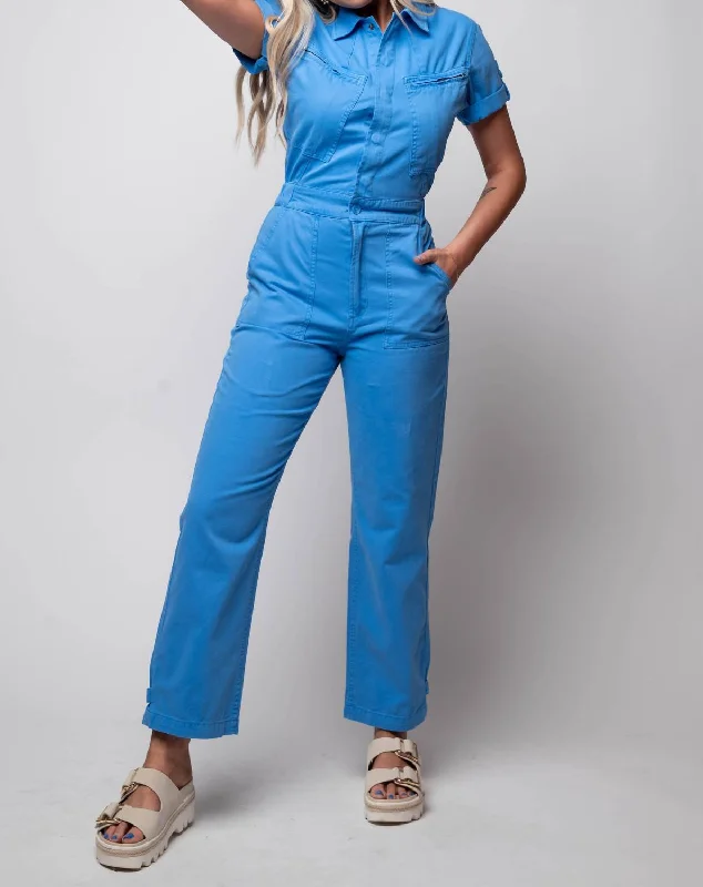 Campbell Aviator Flight Suit In Blue Belle