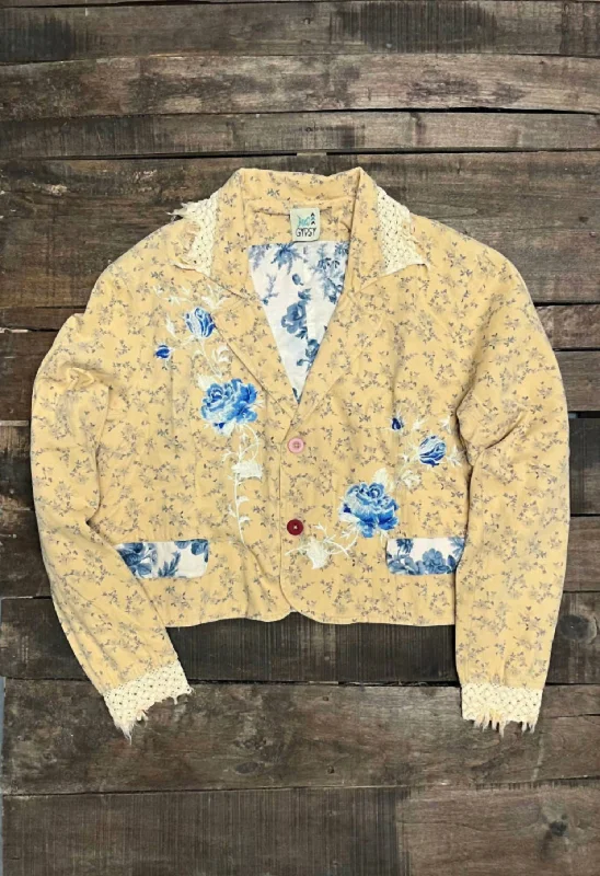 Flora Blue Jacket In Cream